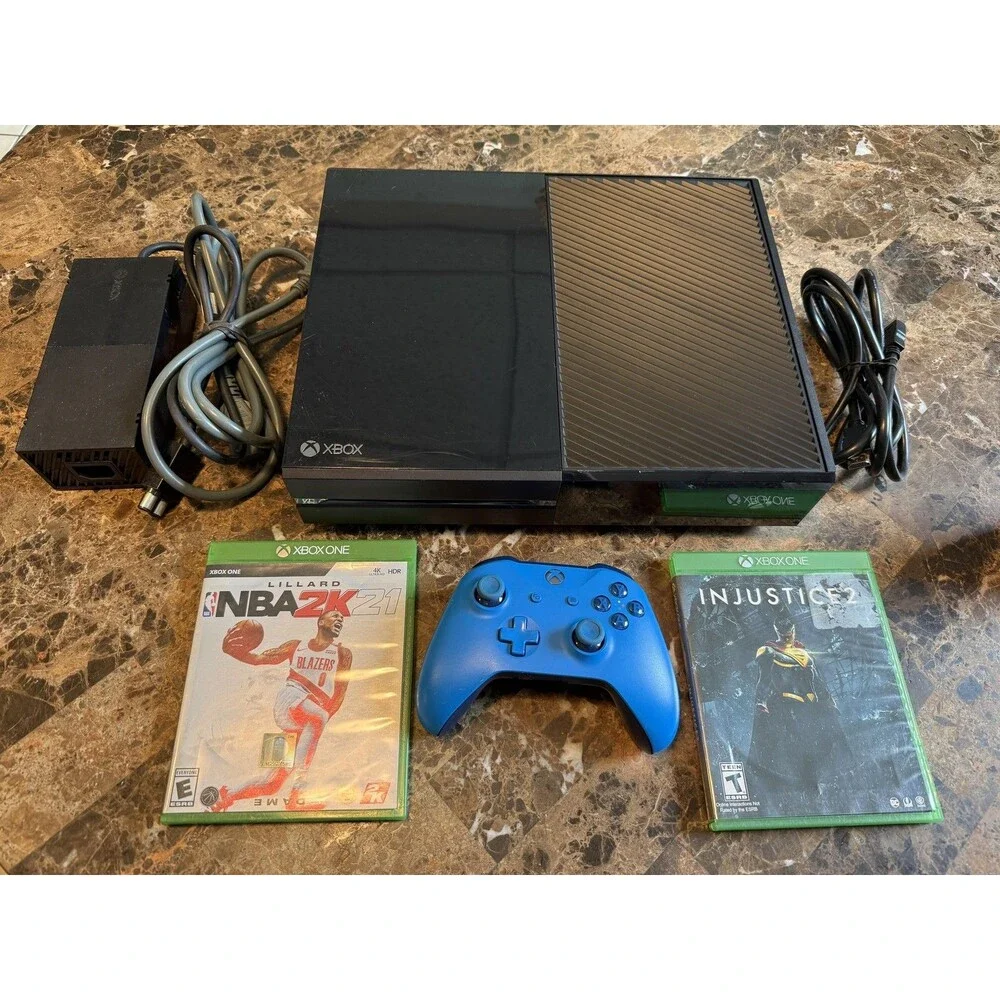 Microsoft Xbox One 500GB Black Console NBA 2K21 Injustice 2 Games TESTED